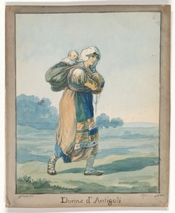 Mulher de Antigoli, ilustração para «Trajes e Costumes Romanos» de Bartolomeo Pinelli