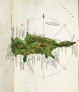 Mapa de Chipre, c.1485 (velino) de Bartolomeo da li Sonetti