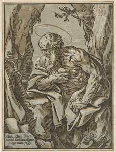 São Jerônimo, depois de Guido Reni, 1637 (xilogravura de claro-escuro a partir de três blocos sobre papel)