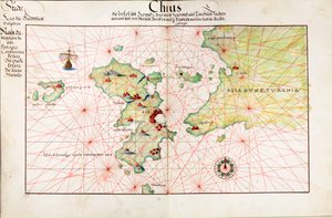 Carta de Chius (Chios, Grécia) de Battista Agnese