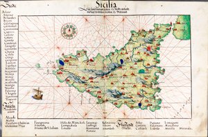 Carta da Sicília de Battista Agnese