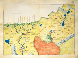 Delta do Rio Nilo, Mar Vermelho e Monte Sinai, do Atlas do Mundo em trinta e três Mapas, de Battista Agnese de Battista Agnese
