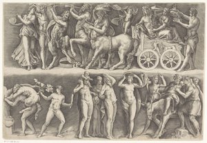 Relevo antigo com Bacchus e Ariadne