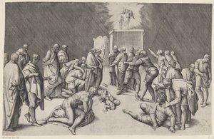 Arca do Convénio no templo de Dagon de Battista Franco