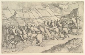 Uma Companhia de Cavaleiros. de Battista Franco Veneziano
