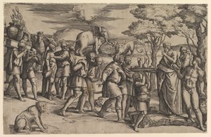 Melquisedeque oferecendo pão e vinho a Abraão, ca. 1547.