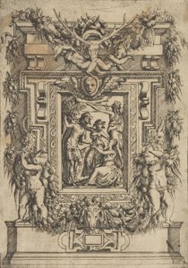Um jovem oferece a mão a uma mulher sentada, outra mulher fica entre eles e..., ca. 1540-80.