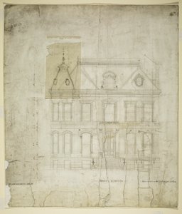Casa Peter Schuttler II, Chicago, Illinois, alçado frontal de Bauer and Loebnitz