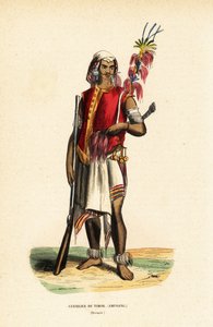 Atoni guerreiro de Kupang, Timor Ocidental, Indonésia de Belgian School