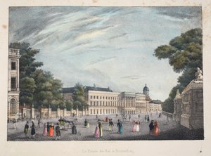 O palácio do rei em Bruxelas, c.1895 (photochrom) de Belgian School