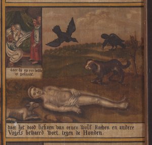 Maarke. Capela (Sint-Vincentiuskapel). interior. Pintura. O mártir de São Vicente. Século XIX. Pormenor. de Belgian School