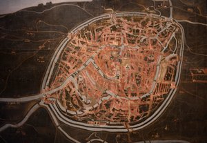 Mapa de Bruges. anónimo. 1546-1600. Pormenor (pintura) de Belgian School