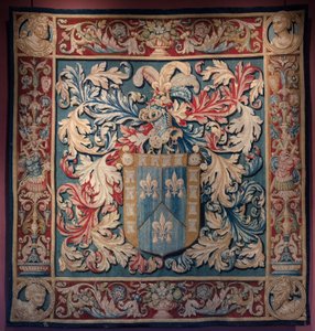 Tapeçaria com o brasão de armas da família De Nagera. Mestre AL. Ca 1550 (tapeçaria) de Belgian School
