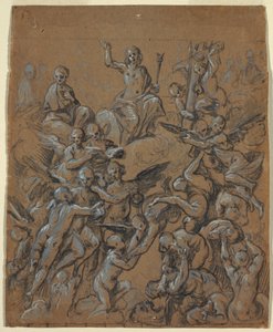 Desenho, Cristo na Glória com Anjos, ca. 1630