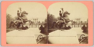 A estátua equestre colossal de bronze do general Andrew Jackson de Bell and Brother