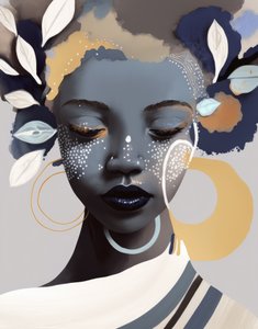 Retrato de uma mulher com uma expressão serena