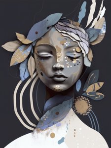 Retrato Botânico Sereno de Bella Eve