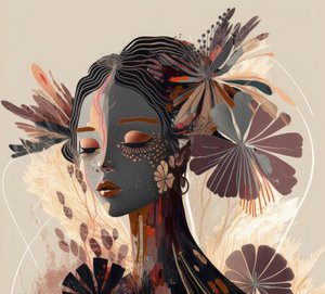 Retrato floral sereno de Bella Eve