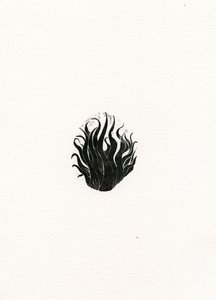 Fogo, 2017, (gravura em madeira sobre papel)