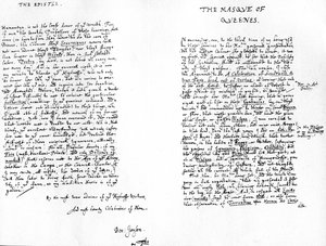 The Masque of Queens e uma epístola dedicatória a Henrique, Príncipe de Gales, 1609 de Ben Jonson