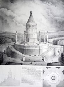 Projeto para uma tumba que seria erguida para Napoleão nas alturas de Chaillot em frente ao Champ de Mars de Benard et Cie Imprimerie Lemercier
