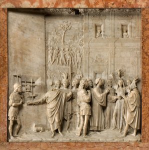 Cripta, Arca dos Santos Marcelino e Pedro Exorcista, Benedito Briosco 1506-08, São Pedro liberta Paulina do Demônio