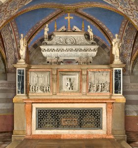Cripta, Altar Alto com a Arca dos Santos Marcelino e Pedro Exorcista, Interpretada por Benedetto Briosco 1506-08, Recomposta por Matteo Galletti 1609