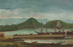 Benedito Calixto - Porto de Santos, SP, 1888 de Benedito Calixto