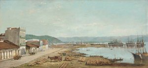 Benedito Calixto - Porto do Consulado em Santos, SP, 1887 de Benedito Calixto