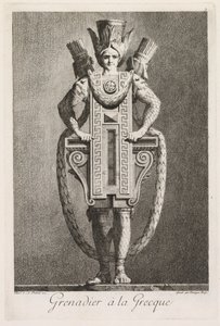 Masquerade à la Grecque: Grenadier à la Grecque Plate 3, 1771. de Benigno Bossi