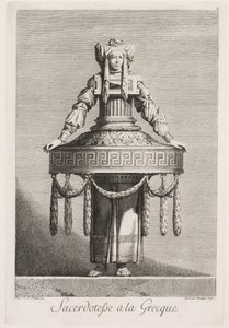 Mascarada grega: Sacerdotisa grega Placa 8, 1771.