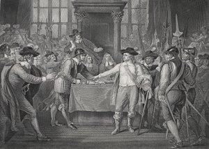 Oliver Cromwell a dissolver o Parlamento Longo
