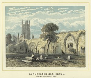 Catedral de Gloucester, vista da Abadia de Santa Catarina de Benjamin Baud