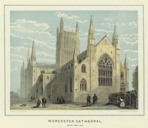 Catedral de Worcester, vista noroeste de Benjamin Baud