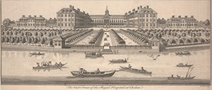 The Back Front of the Royal Hospital at Chelsea, publicado em 1756 (gravura em cobre)