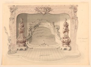 Design de chaminé com grelha de ferro fundido