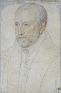 Retrato de Pierre de Ronsard (1524-1585) por Foulon, Benjamin (ca 1550-ca 1612). Giz preto e sangue sobre papel, tamanho : 33x23, Segunda metade do 16º cen., State Hermitage, St. Petersburg de Benjamin Foulon