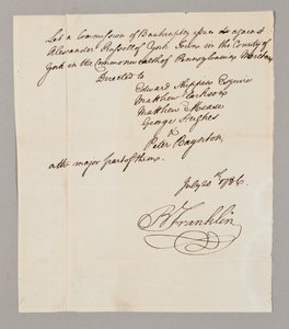 Comissão de falência, 20 de julho de 1786 (caneta e tinta sobre papel) (ver também 2561291-93)