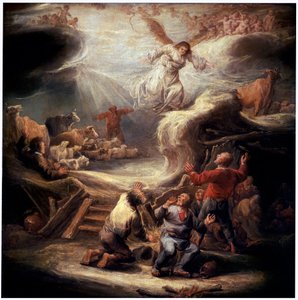 A Anunciação aos Pastores, século XVII. de Benjamin Gerritz Cuyp