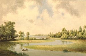 Rio ocidental, New Haven, Connecticut, c.1854-60 (wc no papel) de Benjamin H. Coe