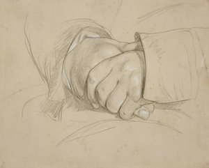 Mãos entrelaçadas, dizem ser as do poeta William Wordsworth