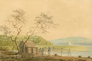 Vista do Packet Wharf em Frenchtown Olhando para Elk Creek, 1806.