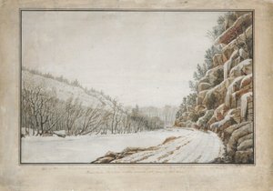 Vista na Rodovia Nova, na Margem da Juniata, com Vista Distante..., 1820.