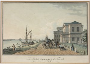 Vista do Palácio Tauride - Benjamin Paterssen (1748-1815). Gravura, aguarela, antes de 1806. Museu Estadual de História de São Petersburgo de Benjamin Patersson