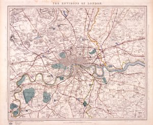 Mapa de Londres, c1860 de Benjamin Rees Davies