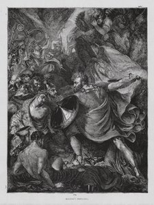 Assassinato de L S Dentatus (gravura) de Benjamin Robert (after) Haydon