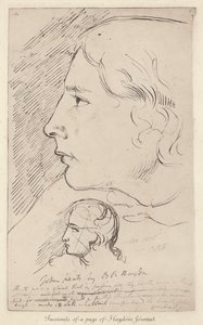 Esboço do poeta inglês John Keats da revista do artista inglês Benjamin Haydon (litho) de Benjamin Robert (after) Haydon