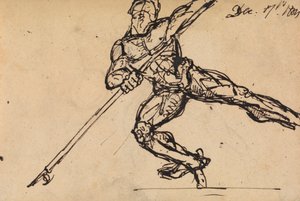 Estudo Figurativo de um Macho Nu com uma Lança