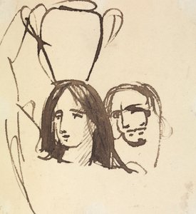 Estudo Para, a Entrada de Cristo em Jerusalém de Benjamin Robert Haydon