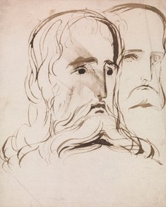Estudo para a Cabeça de Cristo e um Apóstolo de Benjamin Robert Haydon